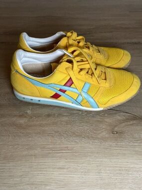Onitsuka Tiger by Asics Retro Yellow with Light Blue & Red Accent Sneakers